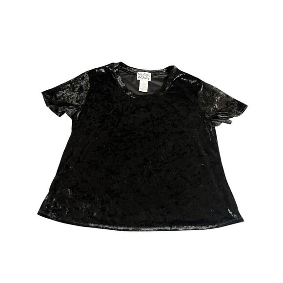 Madison & Berkeley Crushed Velvet Cropped Shirt Sz M Y2K Retro Edgy Goth Rock - Picture 1 of 7